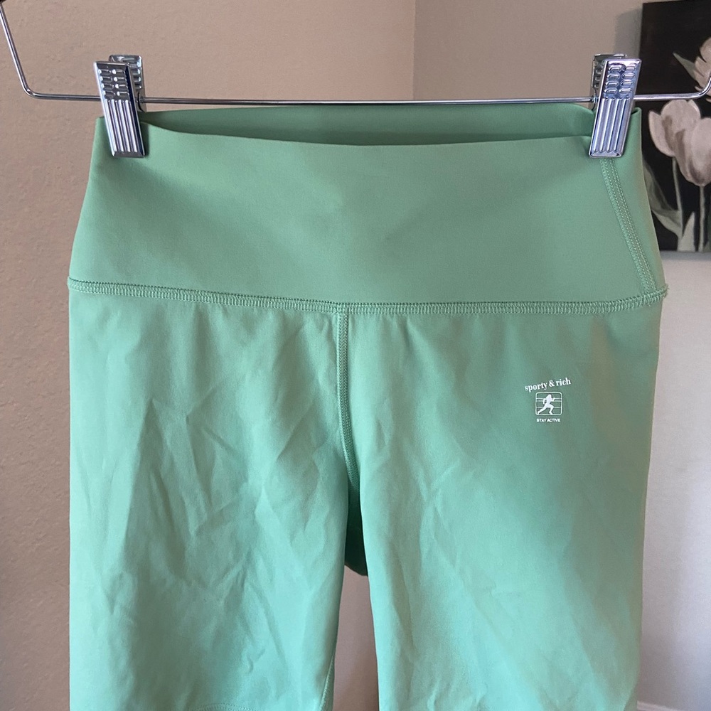 Sporty & Rich pistachio biker shorts
